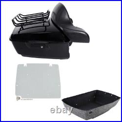 Black King Pack Trunk Top Rack Pad Plate Fit For Harley Tour Pak Touring 14-2022