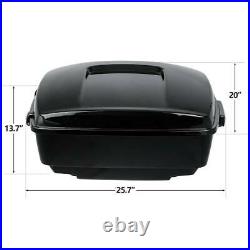 Black King Pack Trunk Two Up Mount Fit For Harley Tour Pak Electra Glide 2014-22