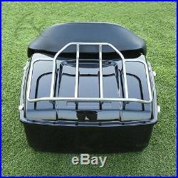 Black King Pack Trunk With Luggage Rack For Harley Tour Pak Road King Glide 97-13