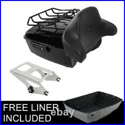 Black King Trunk Pad Luggage Rail Mount Fit For Harley Tour-Pak Road Glide 14-21