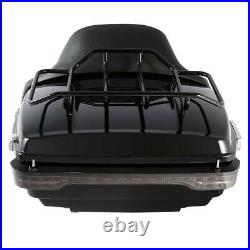 Black King Trunk Pad Rack Tail Light Fit For Harley Tour Pak Road Glide 14-2021