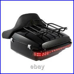 Black King Trunk Pad Rack Tail Light Fit For Harley Tour Pak Road Glide 14-2021