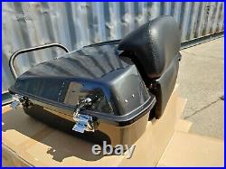 Black Pearl Razor Tour Pak with Chopped Backrest for Harley Touring 97-08