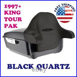 Black Quartz King Tour Pack Pak Fit 1997+ Harley Touring Road Glide FLTRX FLHTK