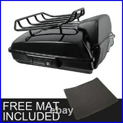 Black Razor Trunk Backrest Luggage Rack Fit For Harley Tour-Pak Road Glide 14-22