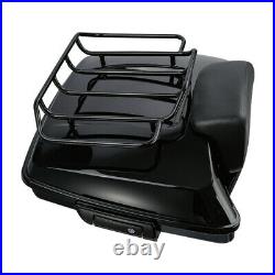 Black Razor Trunk Backrest Luggage Rack Fit For Harley Tour-Pak Road Glide 14-22