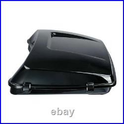Black Razor Trunk with Backrest Pad Fit For Harley Tour Pak Pack Touring 2009-2013