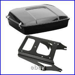 Black Razor Trunk with Two Up Mounting Rack Fit For Harley Touring Tour Pak 09-13