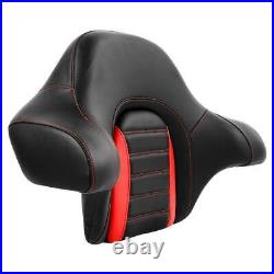 Black Red King Chopped Trunk Backrest Fit For Harley Tour Pak Road King 14-2022