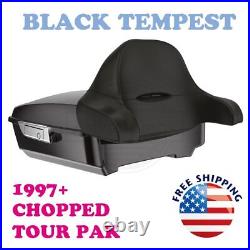 Black Tempest Chopped Tour Pak Pack Wrap-around Fit Harley 97+ Road Glide FLTRX