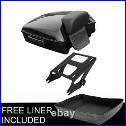 Chopped Pack Trunk Backrest 2UP Mount Rack Fit For Harley Tour Pak Touring 14-21