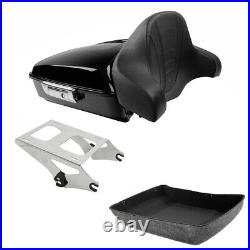 Chopped Pack Trunk Backrest Chrome Rack Fit For Harley Tour Pak Road Glide 14-23
