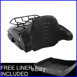 Chopped Pack Trunk Backrest Pad Rack Fit For Harley Tour Pak Touring 14-21 Black