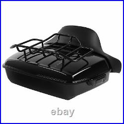 Chopped Pack Trunk Backrest Pad Rack Fit For Harley Tour Pak Touring 14-21 Black