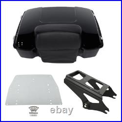 Chopped Pack Trunk Backrest+Rack+Plate Fit For Harley Tour Pak Road Glide 09-13