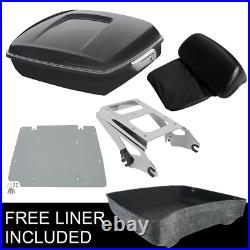 Chopped Pack Trunk Backrest Rack & Plate For Harley Tour Pak Touring Glide 09-13