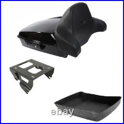 Chopped Pack Trunk Backrest Solo Mount Rack Fit For Harley Touring Pak 2014-2022