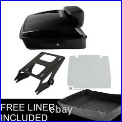 Chopped Pack Trunk Base Plate Rack For Harley Tour Pak Electra Glide 14-22 Black