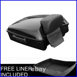 Chopped Pack Trunk Black Latch Backrest Pad Fit For Harley Tour Pak Touring 14+