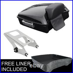 Chopped Pack Trunk Pad Chrome Rack Fit For Harley Tour Pak Electra Glide 14-21