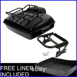 Chopped Pack Trunk Pad Top Rack Fit For Harley Tour Pak Street Glide 97-08 Black