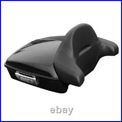 Chopped Pack Trunk With Latch Backrest Pad Fit For Harley Tour Pak Road King 14-21