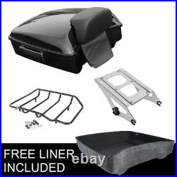 Chopped Pack Trunk With Razor Backrest & Rack For Harley Tour Pak Road Glide 14-20