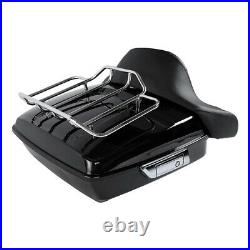 Chopped Trunk Backrest Pad Chrome Rack Fit For Harley Touring Tour Pak 2014-2022