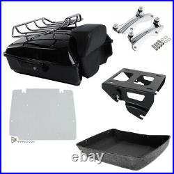Chopped Trunk Backrest Rack Solo Mount Fit For Harley Touring 2014-2023 Tour Pak