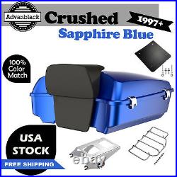 Crushed Sapphire Chopped Tour Pak Pack Luggage For 97+ Harley FLHR FLHXS FLTRX