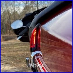 Custom Dynamics Black Smoke Sequential Tour Pak Back Rest LED Light Harley 14-20