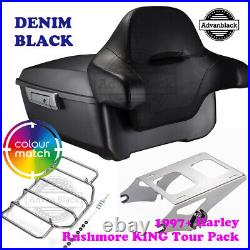 Denim Black King Tour Pack Pak For 1997+ Harley Street Road Electra Glide
