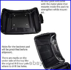 Denim Black Razor Tour Pak Pack Wrap-Around Backrest Fits Harley Touring 97+