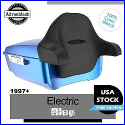 ELECTRIC BLUE Advanblack Fits 97+ Harley/Softail Rushmore King Tour Pak Pack Pad