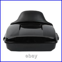 Gloss Black Chopped Trunk Backrest Pad Fit For Harley Tour Pak Touring 2009-2013