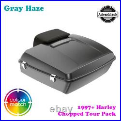 Gray Haze Chopped Tour Pack Pak Luggage Fit 1997+ Harley Touring FLTRX
