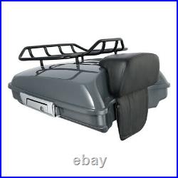 Gunship Gray Razor Trunk Backrest Pad Luggage Rack Fit For Harley Tour Pak 14-21