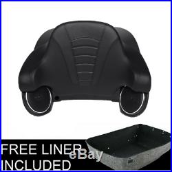 King Pack Trunk Backrest Pad With Speakers For Harley Tour Pak Touring 2014-2020