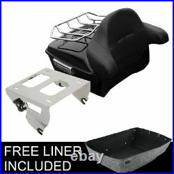 King Pack Trunk Backrest Solo Mount Rack Fit For Harley Tour Pak Touring 14-21