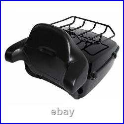 King Pack Trunk Mount Rack Pad Fit For Harley Tour Pak Touring Glide 14-22 Black