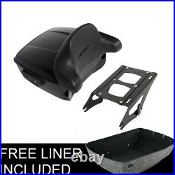 King Pack Trunk Pad Mount Rack Fit For Harley Tour Pak Touring 14-21 20 19 Black