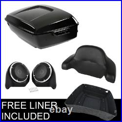 King Tour Pak Pack Trunk Backrest With Speakers For Harley Road Street Glide 14-20
