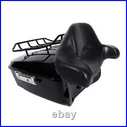 King Trunk Backrest Pad Top Luggage Rack Fit For Harley Touring Tour Pak 14-2023