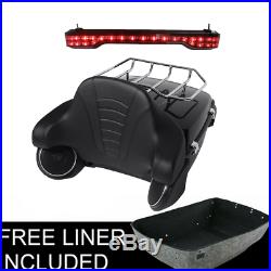 King Trunk Backrest Tail Light WithSpeakers For Harley Tour Pak Touring FLHR 14-20