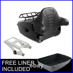 King Trunk Latch Backrest Two Up Rack Fit For Harley Tour Pak Road Glide 14-22