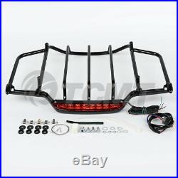 LED Light Air Wing Pack Trunk Luggage Rack For Harley Tour Pak Road King Glide
