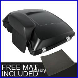 Matte Black Razor Trunk Backrest Pad Fit For Harley Tour Pak Road King 2014-2022