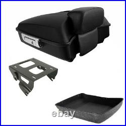Matte Chopped Trunk Backrest Solo Mount Fit For Harley Tour Pak Touring 14-22 21