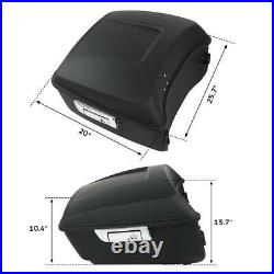 Matte King Pack Trunk with Pad 2 Up Rack Fit For Harley Tour Pak Road Glide 09-13