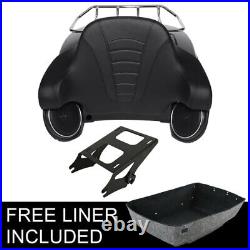 Matte King Pack Trunk with Rack Speakers Fit For Harley Tour Pak Road Glide 14-22